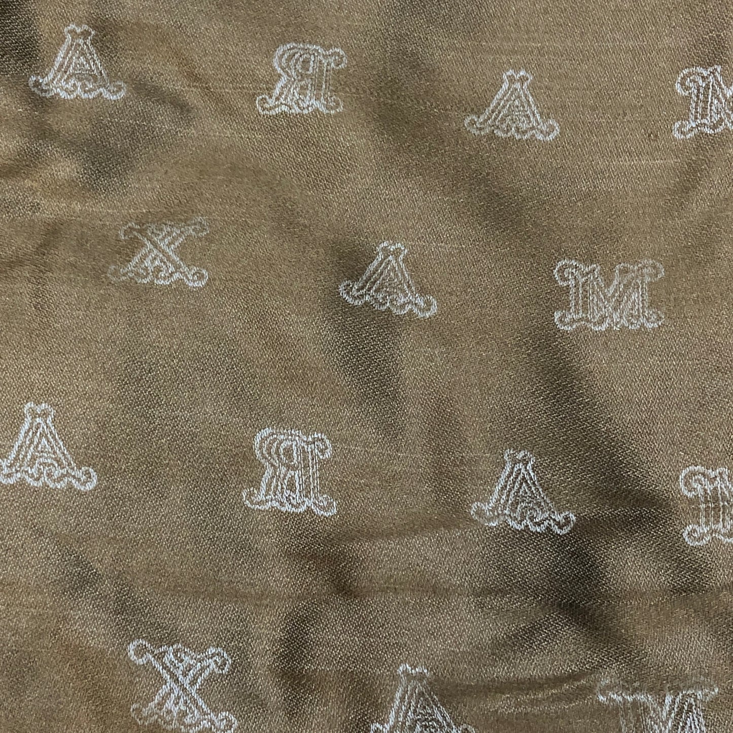 Max Mara Brown Monogram Large Shawl Scarf 192×74cm