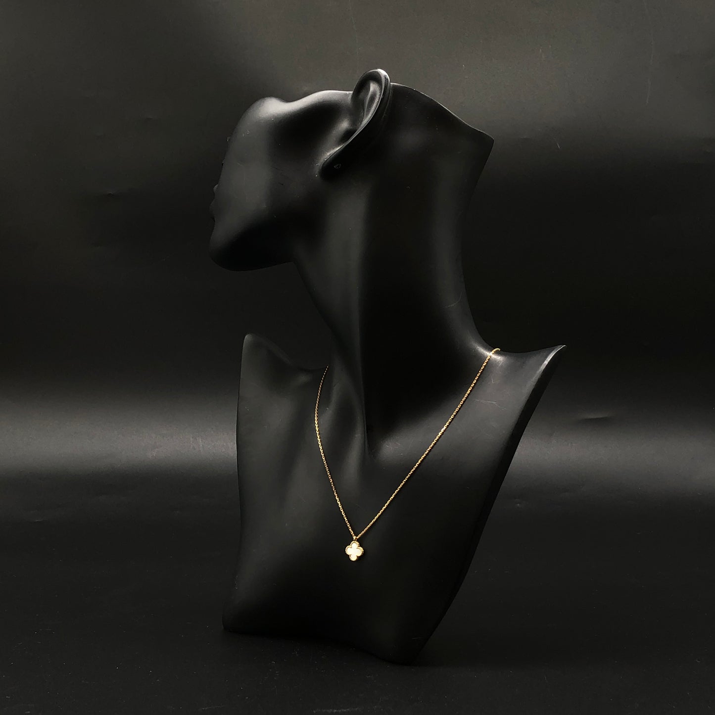Van Cleef & Arpels 750 Gold Alhambra Mother-of-Pearl Pendant Necklace