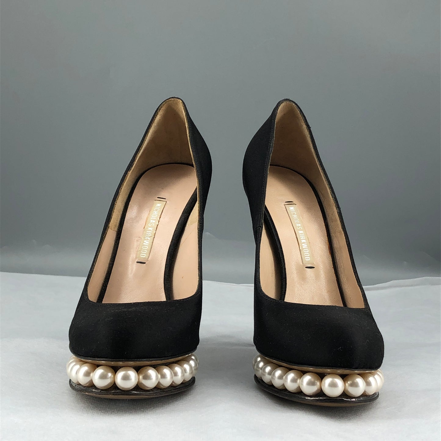 Nicholas Kirkwood Pearl-Embellished Platform Pumps 35 Black