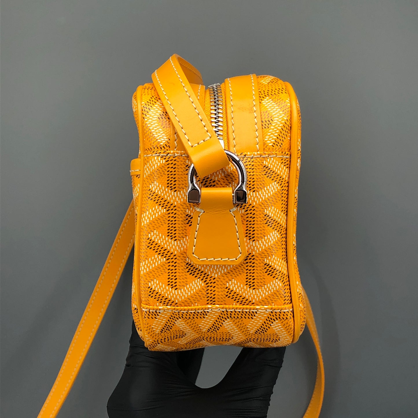 Goyard Cap-Vert Yellow Goyardine Canvas Crossbody Camera Bag