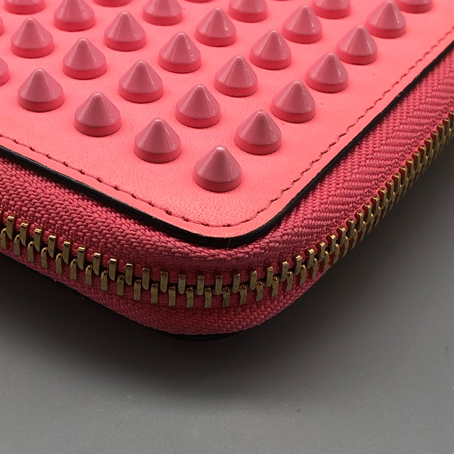 Christian Louboutin Pink Leather Spiked Wallet