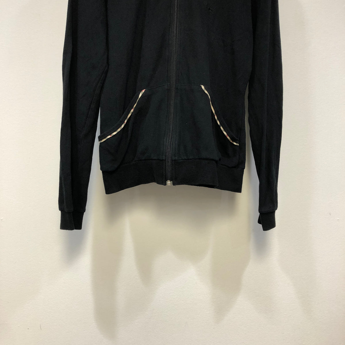 Burberry Black Hooded Zip Up Jacket Size M