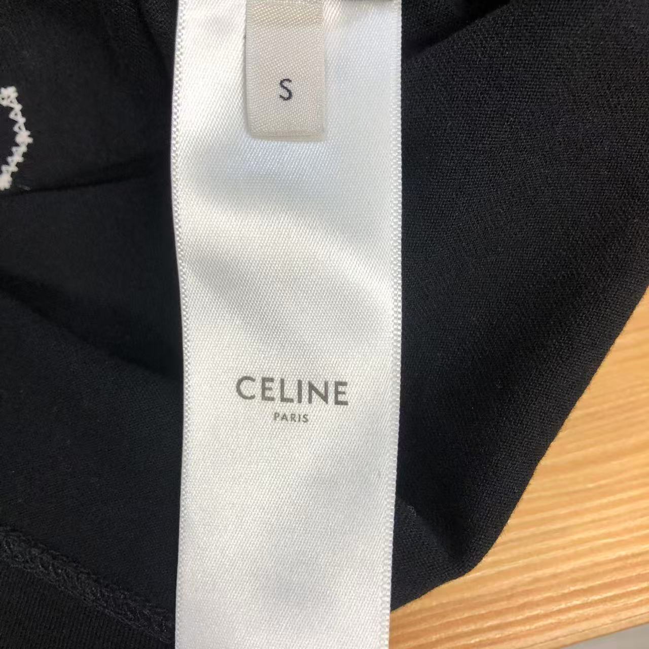Celine Black Cotton Jersey “Celine 16 Paris” Tank Top
