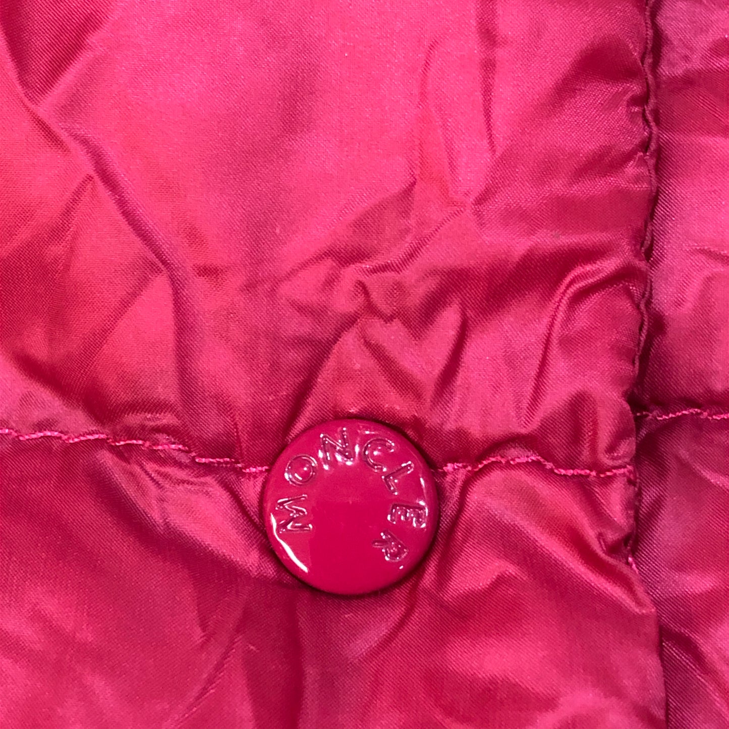 Moncler Fuchsia Stand Collar Quilted Down Gilet Size 2
