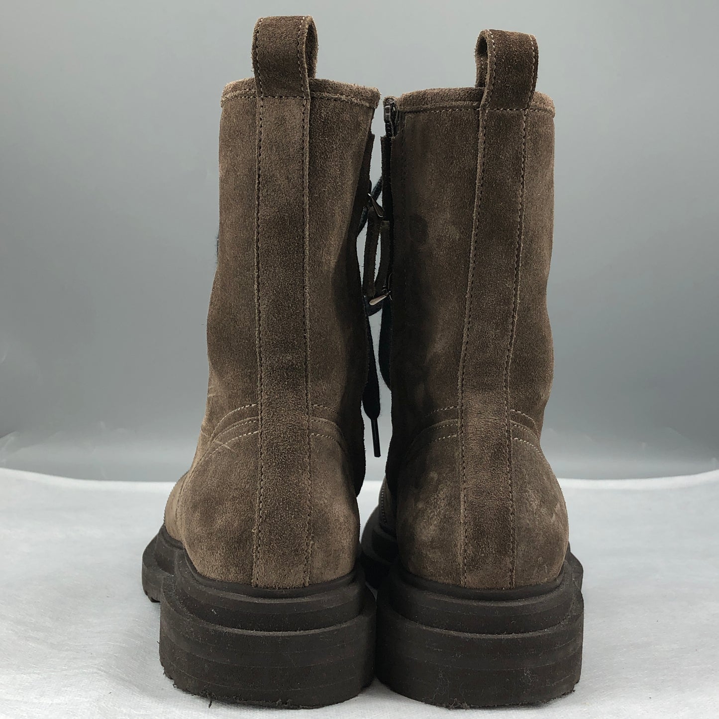 Brunello Cucinelli Suede Combat Boots 36.5 Brown