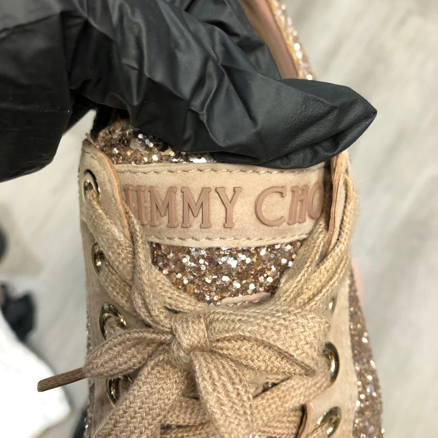 Jimmy Choo Ballerina Pink Glitter & Suede Star Sneakers 35
