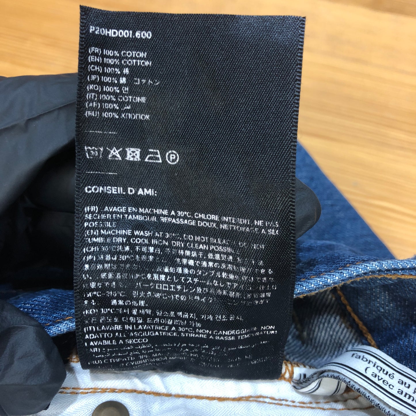 Ami Paris Blue Straight-Leg Denim Jeans Size 29