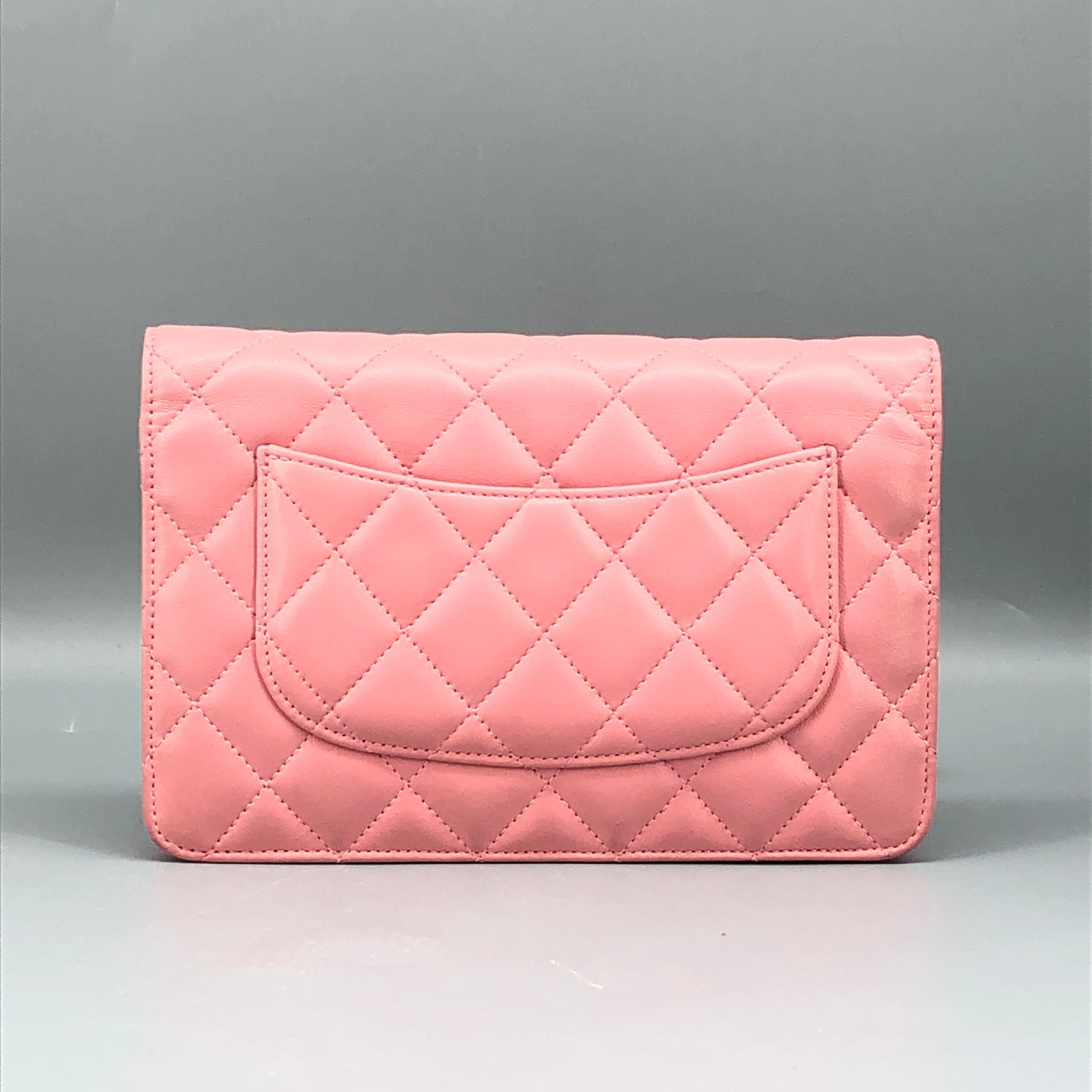 Chanel Light Pink Quilted Leather Wallet on Chain