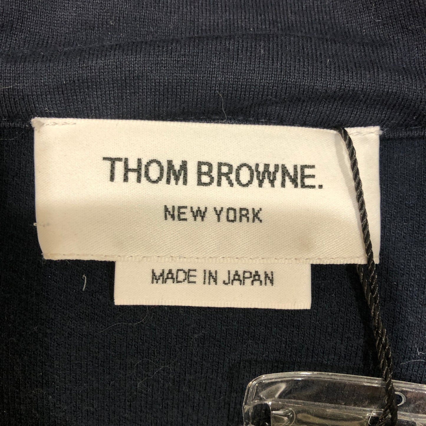 Thom Browne Classic 4-Bar Zip-Up Hoodie Size 40 Navy Blue