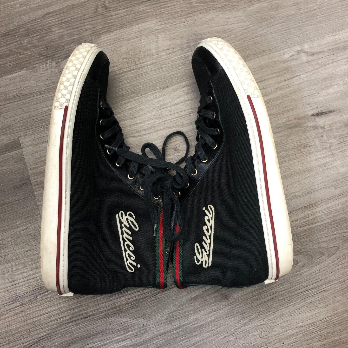 Gucci Women's Canvas High Top Sneakers 36 Black/White
