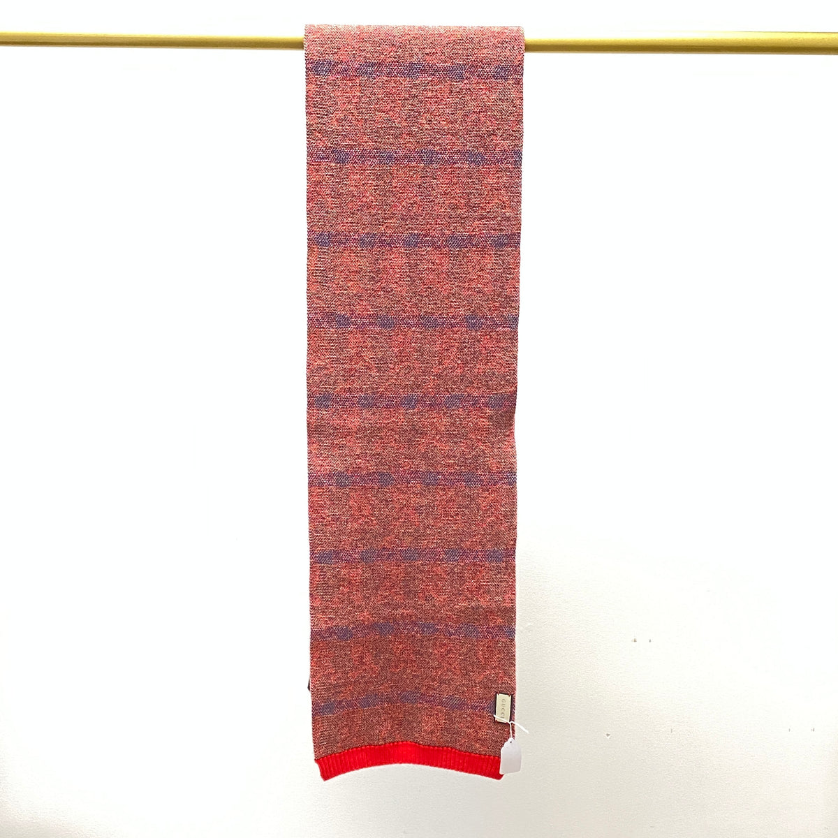 Gucci Red Wool Cartoon Print Scarf