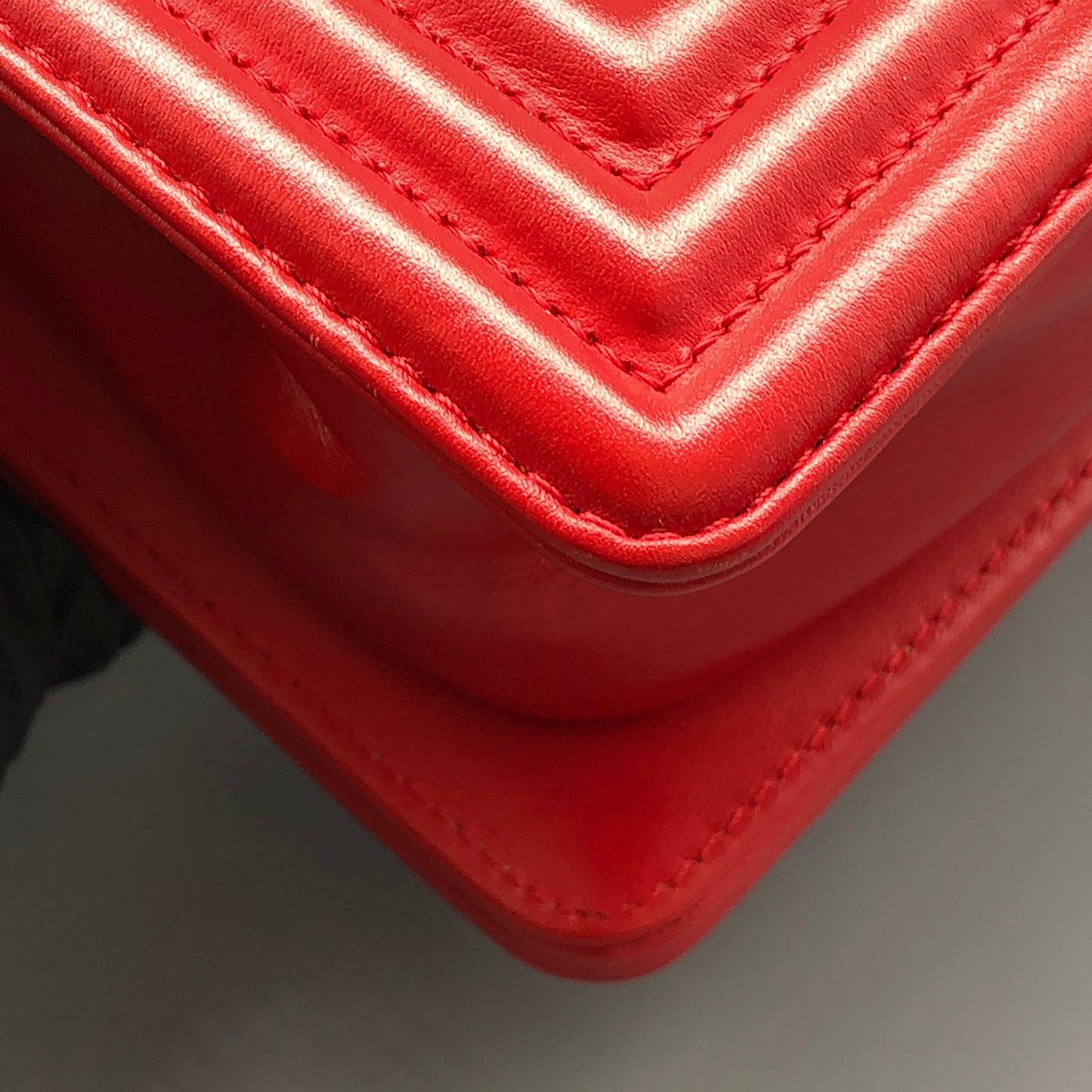 Chanel Small Red Python Leather Boy Flap Bag