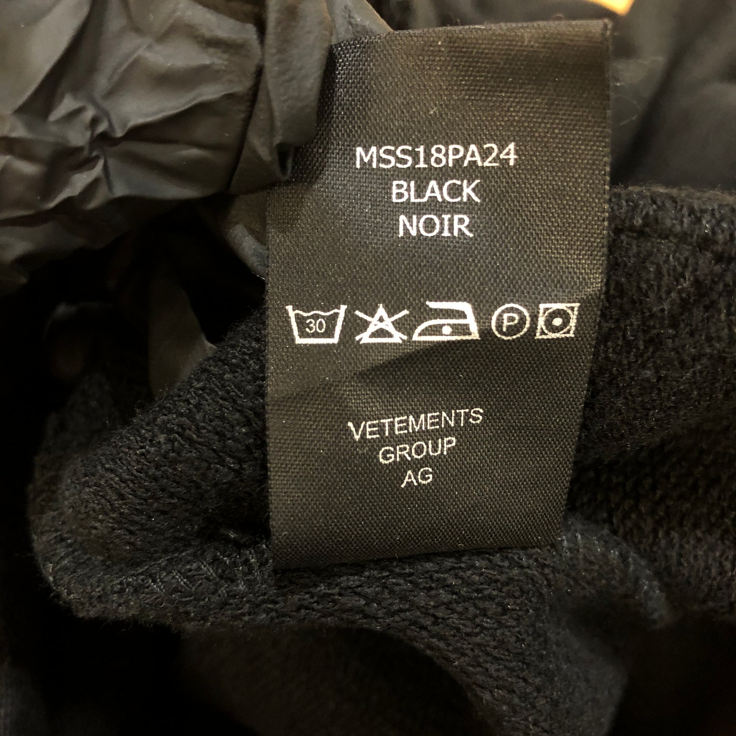 Vetements Black Logo Tape Hoodie & Track Pants Set