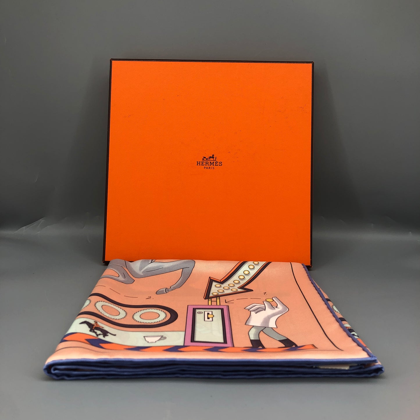 Hermes NWT Silk Square Scarf Multi-Color Printed 90*90