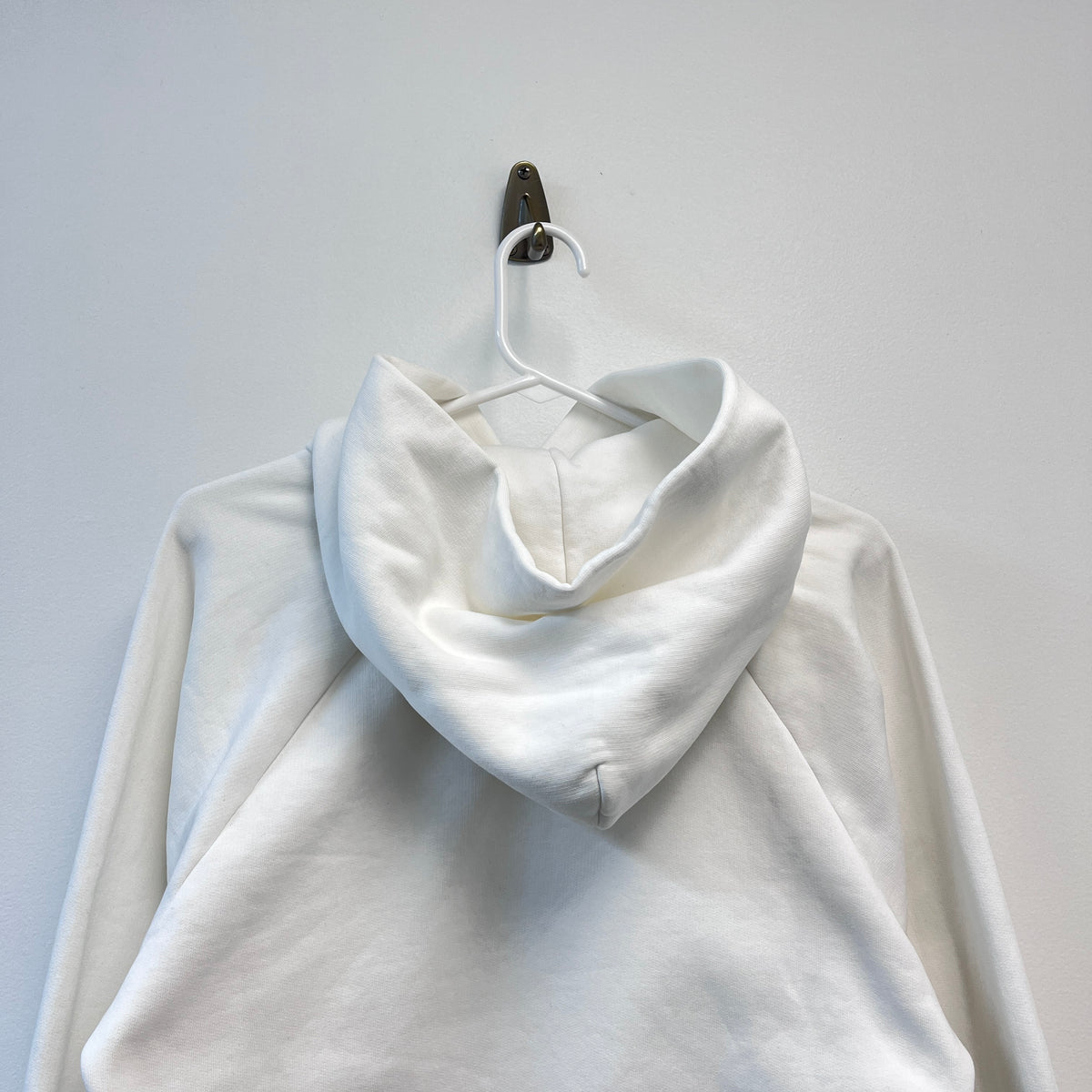 Balenciaga White Hoodie BB Mode Logo Print Front Pocket Size XS