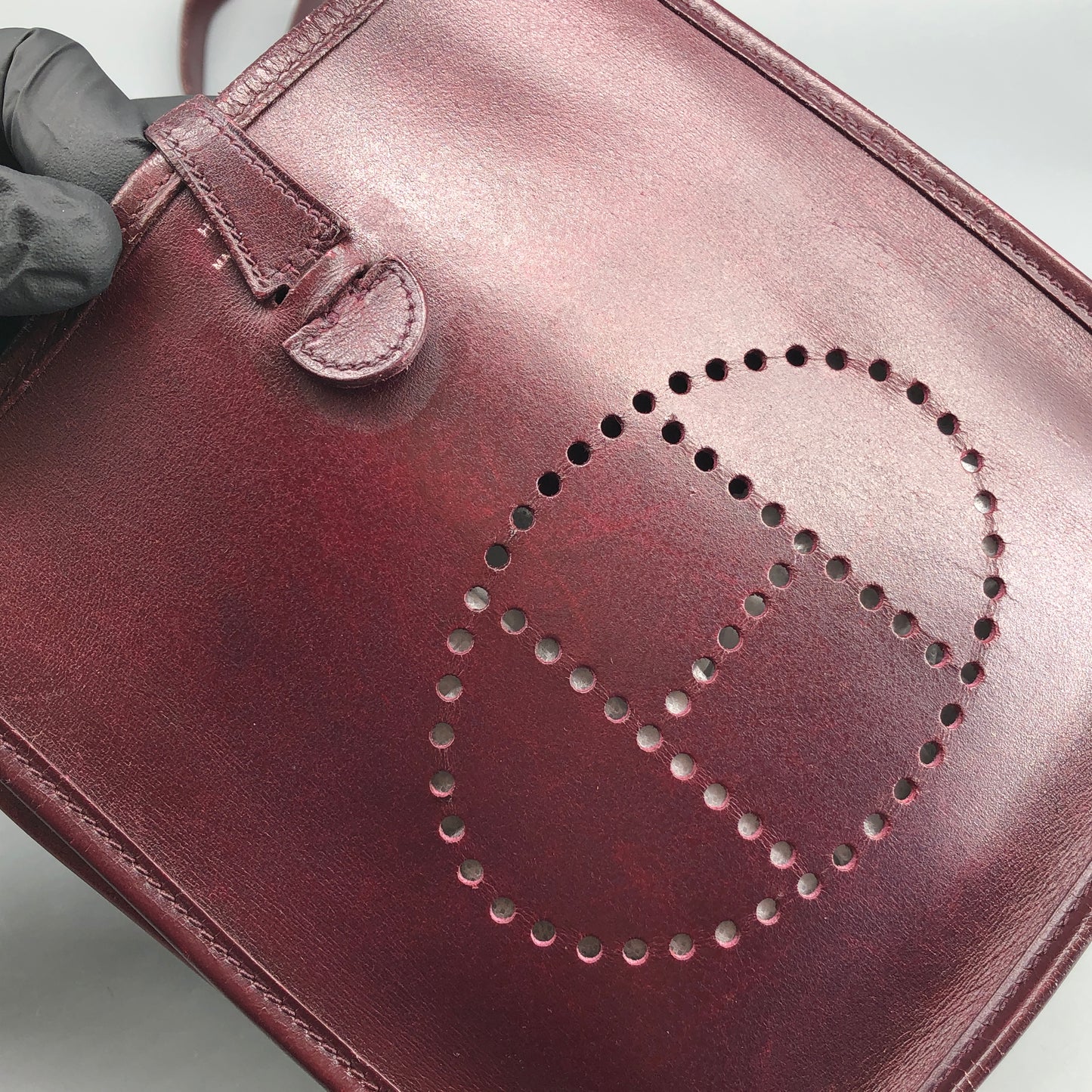 Hermes TPM Mini Evelyne I Bag Dark Red Box Calf Year 2002