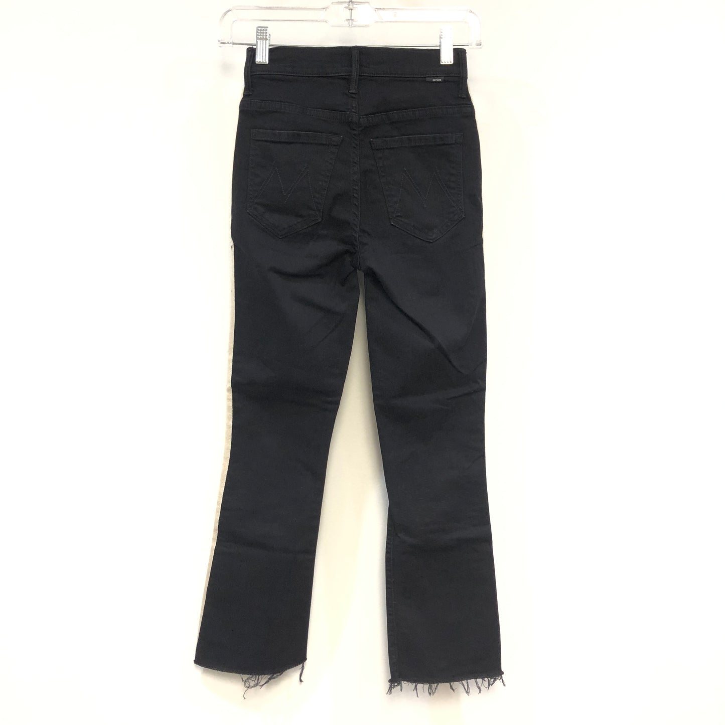 Mother Black/Cream Side Stripe High-Rise Crop Jeans Size 23W