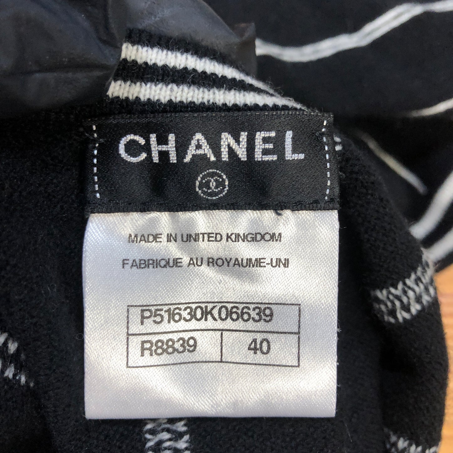 Chanel 15P Black and White stripe Cashmere 2pc Tank and Top