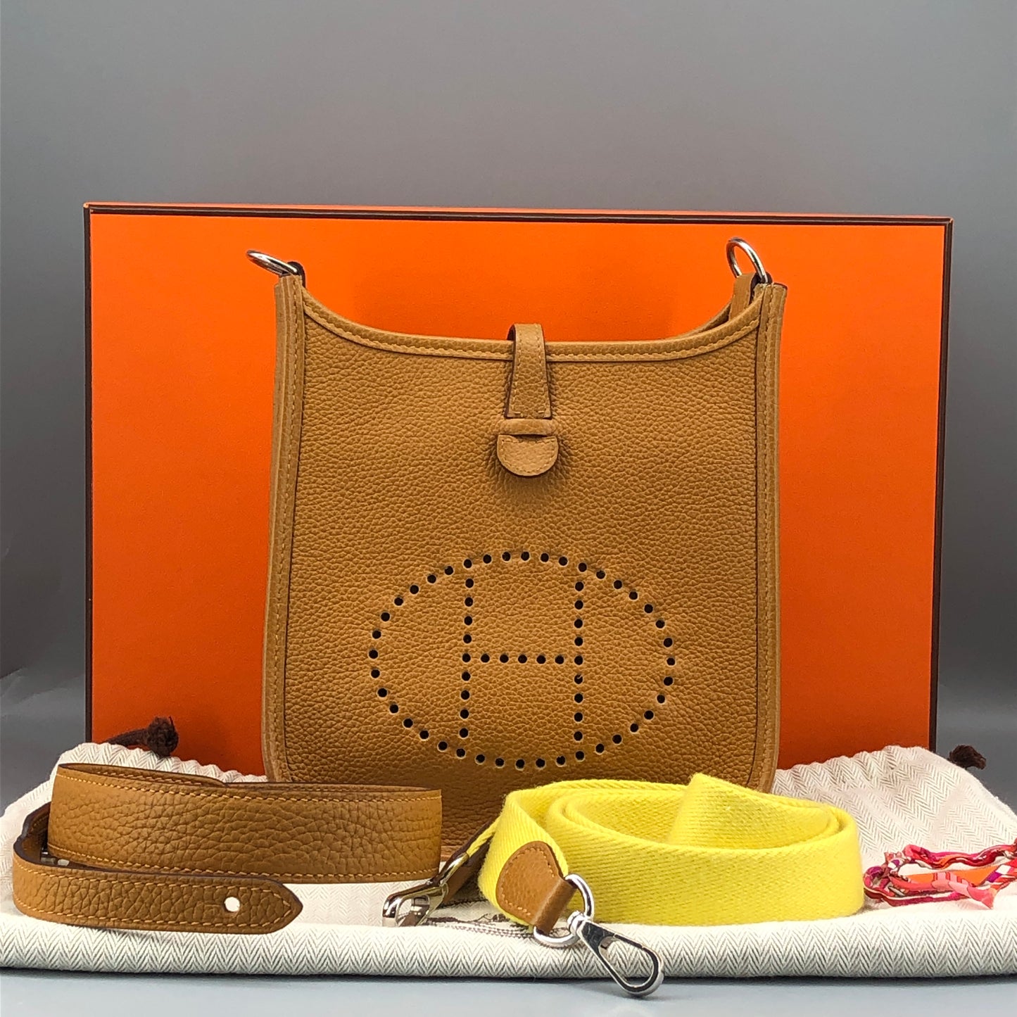 Hermes 2021 Mini Evelyne TPM Crossbody Bag Gold