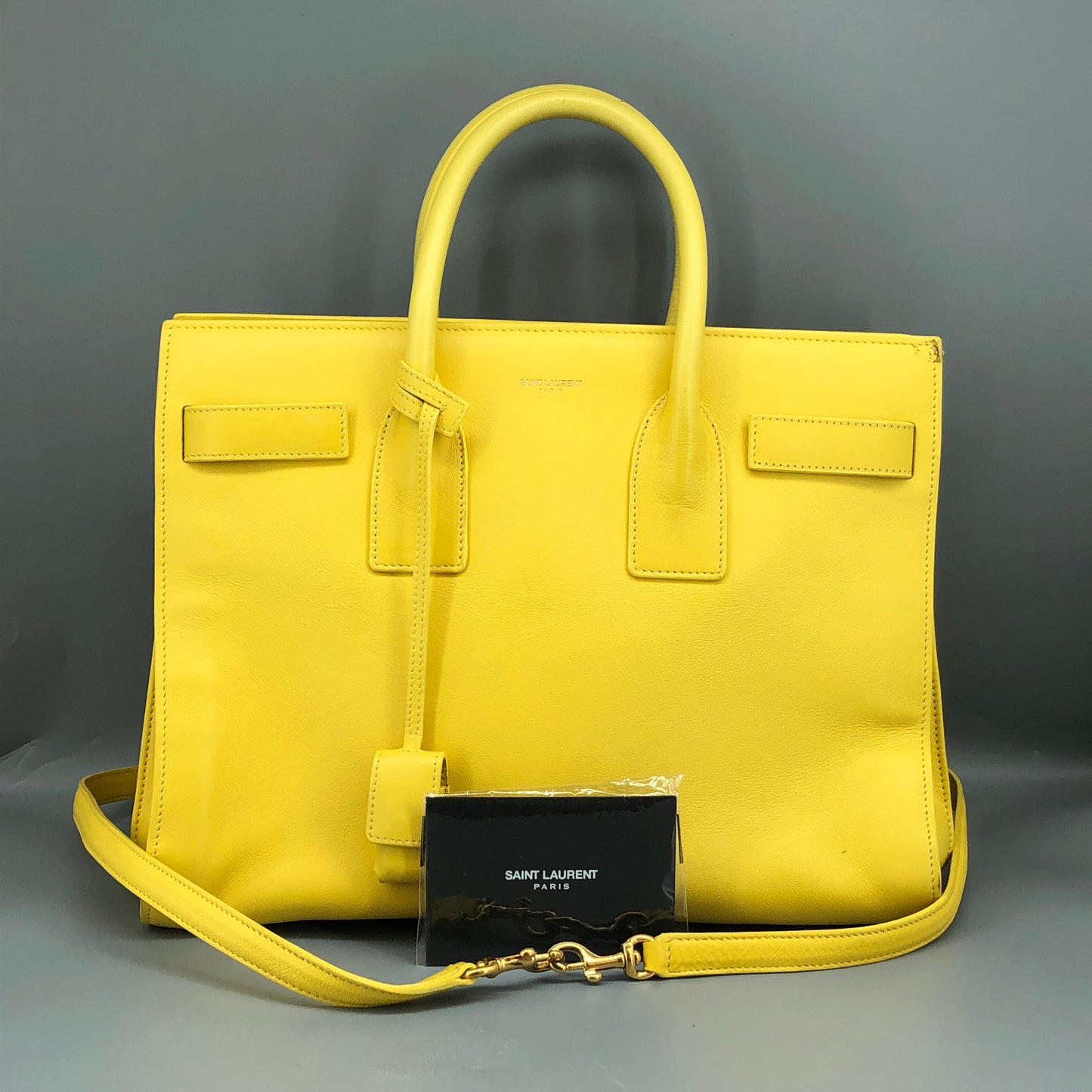 Saint Laurent Sac De Jour Yellow Leather Tote Bag