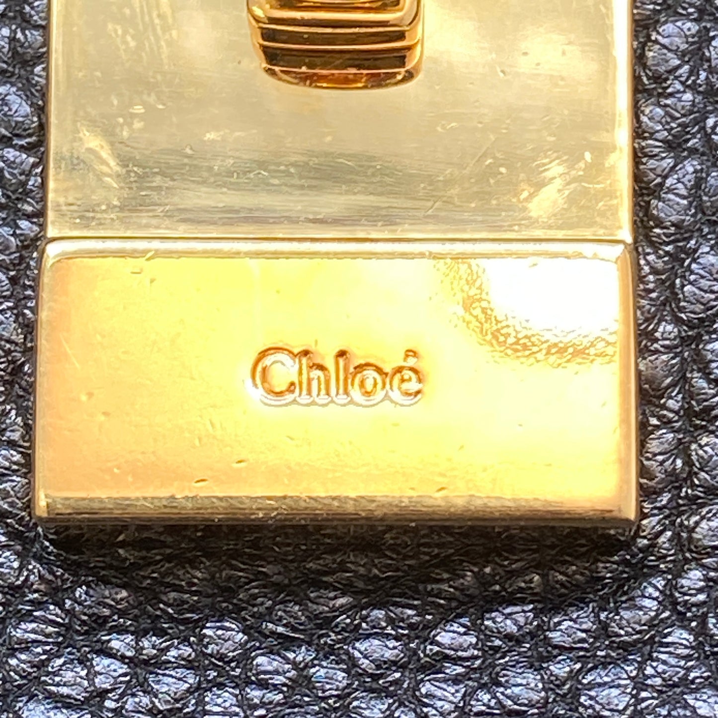 Chloe Black Grained Drew Leather Saddle Shoulder Bag