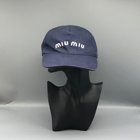 Miu Miu Navy Logo Baseball Cap 58cm