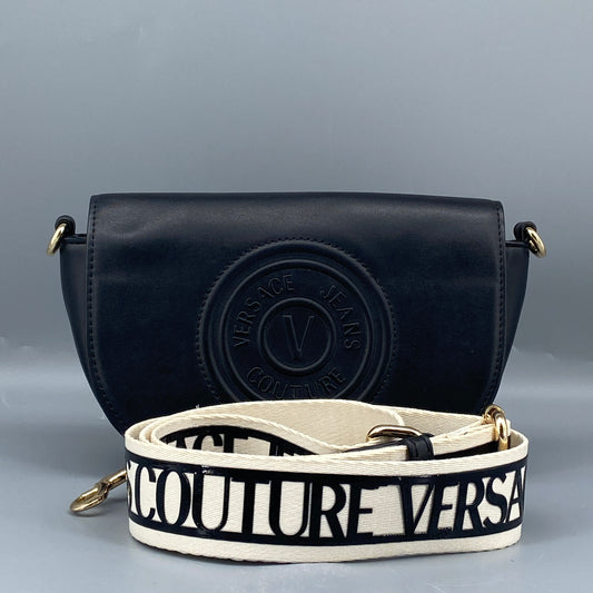 Versace Jeans Couture black saddle shoulder bag
