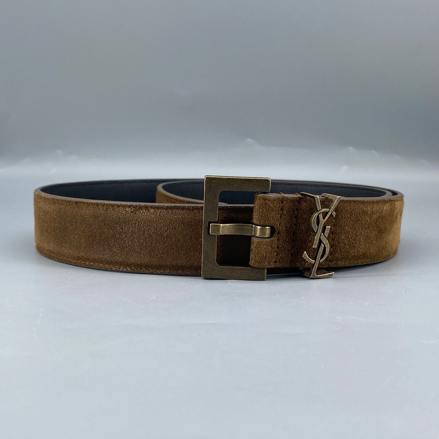 Saint Laurent Brown Suede Belt 80cm