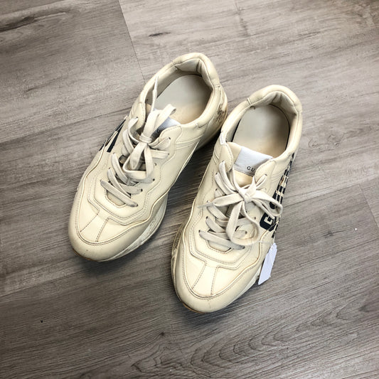 Gucci Rhyton Vintage Print Leather Dad Sneaker Shoes 36 Ivory