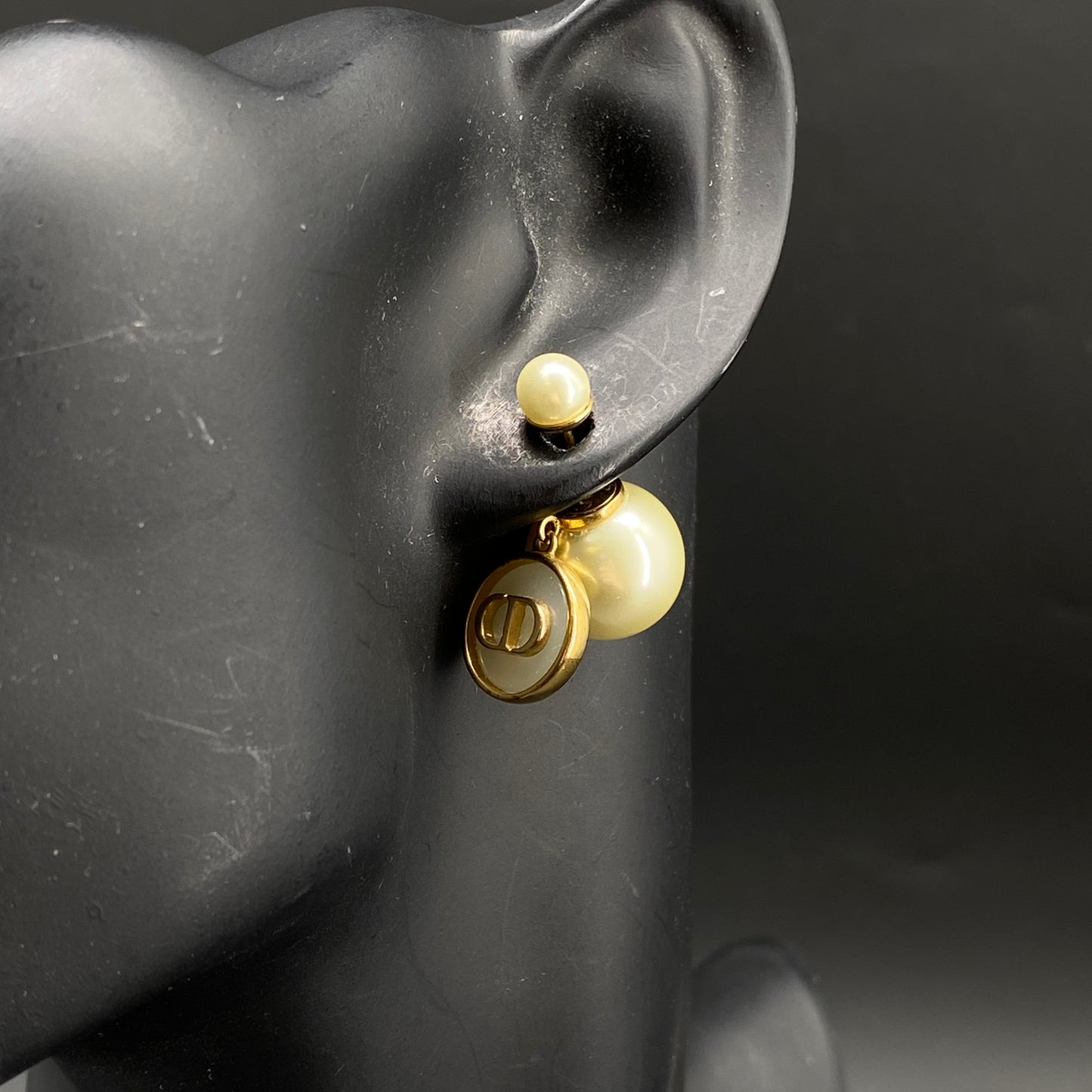 Christian Dior Gold‑Tone Faux Pearl Tribales Earrings