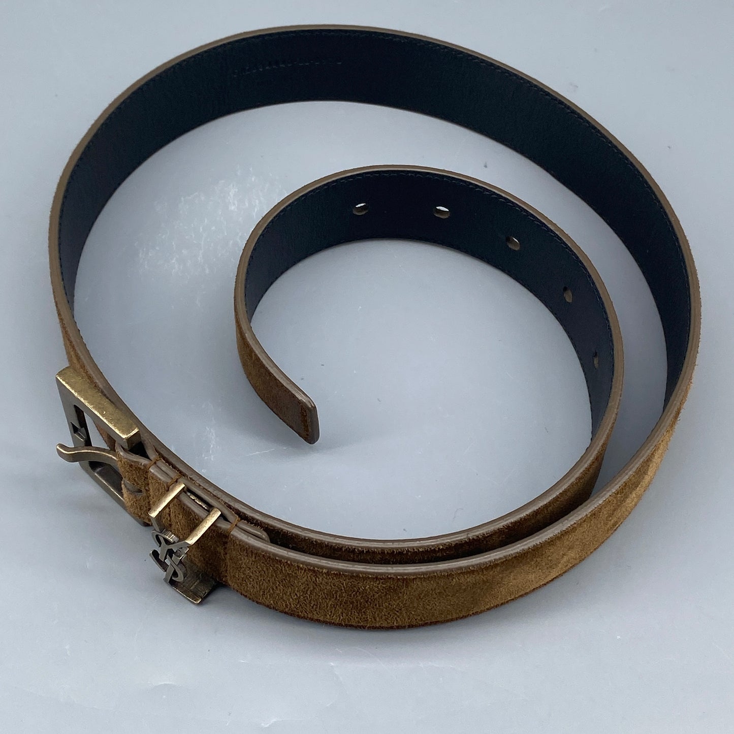 Saint Laurent Brown Suede Belt 80cm