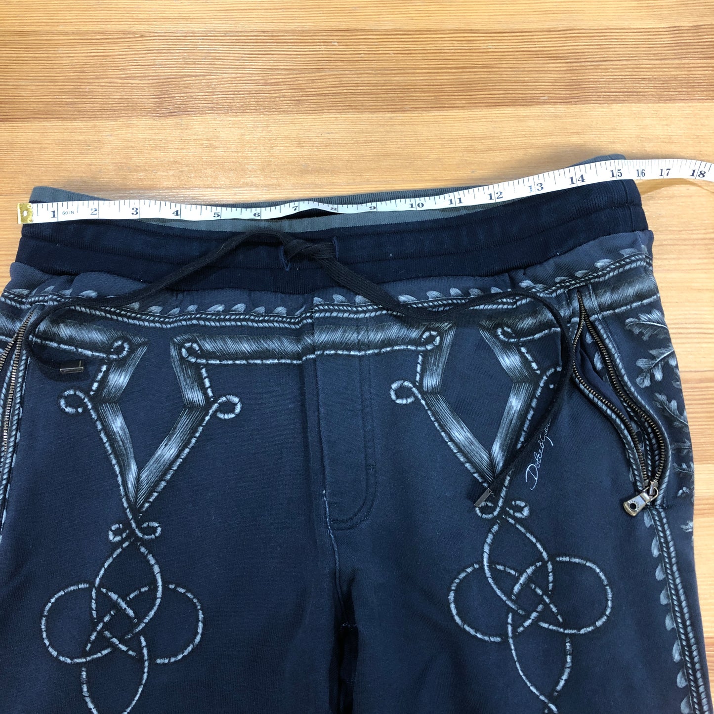 Dolce & Gabbana Navy Blue Embroidered Jogger Pants Size 48