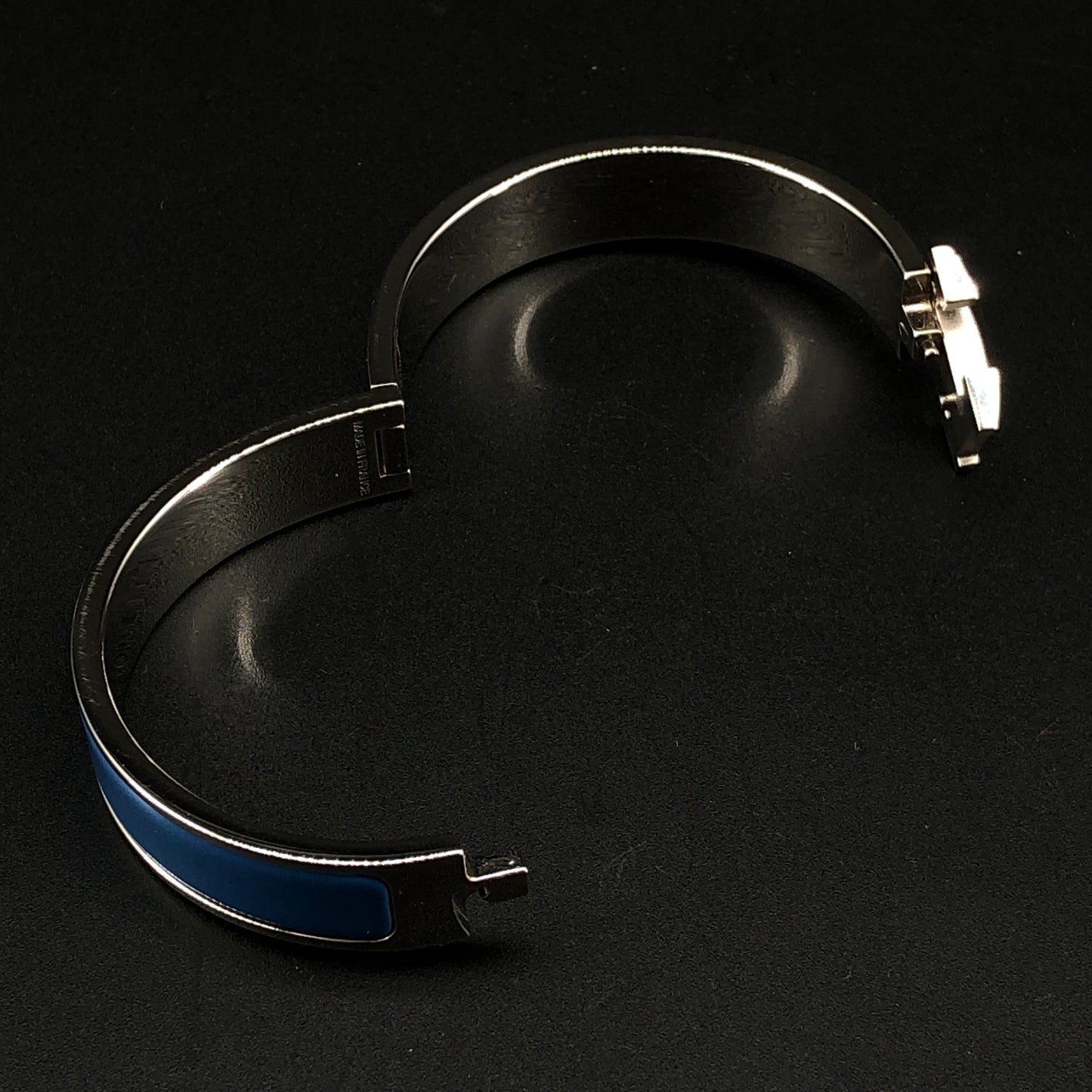 Hermes 2013 Blue Enamel Clic H Bracelet