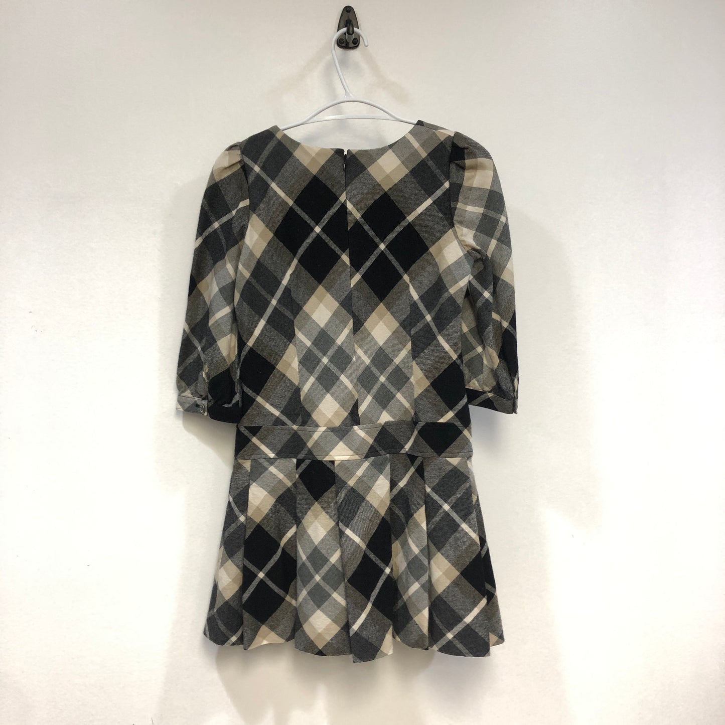 Burberry Blue Label Check Flared Mini Dress Size 38 Black/White/Grey