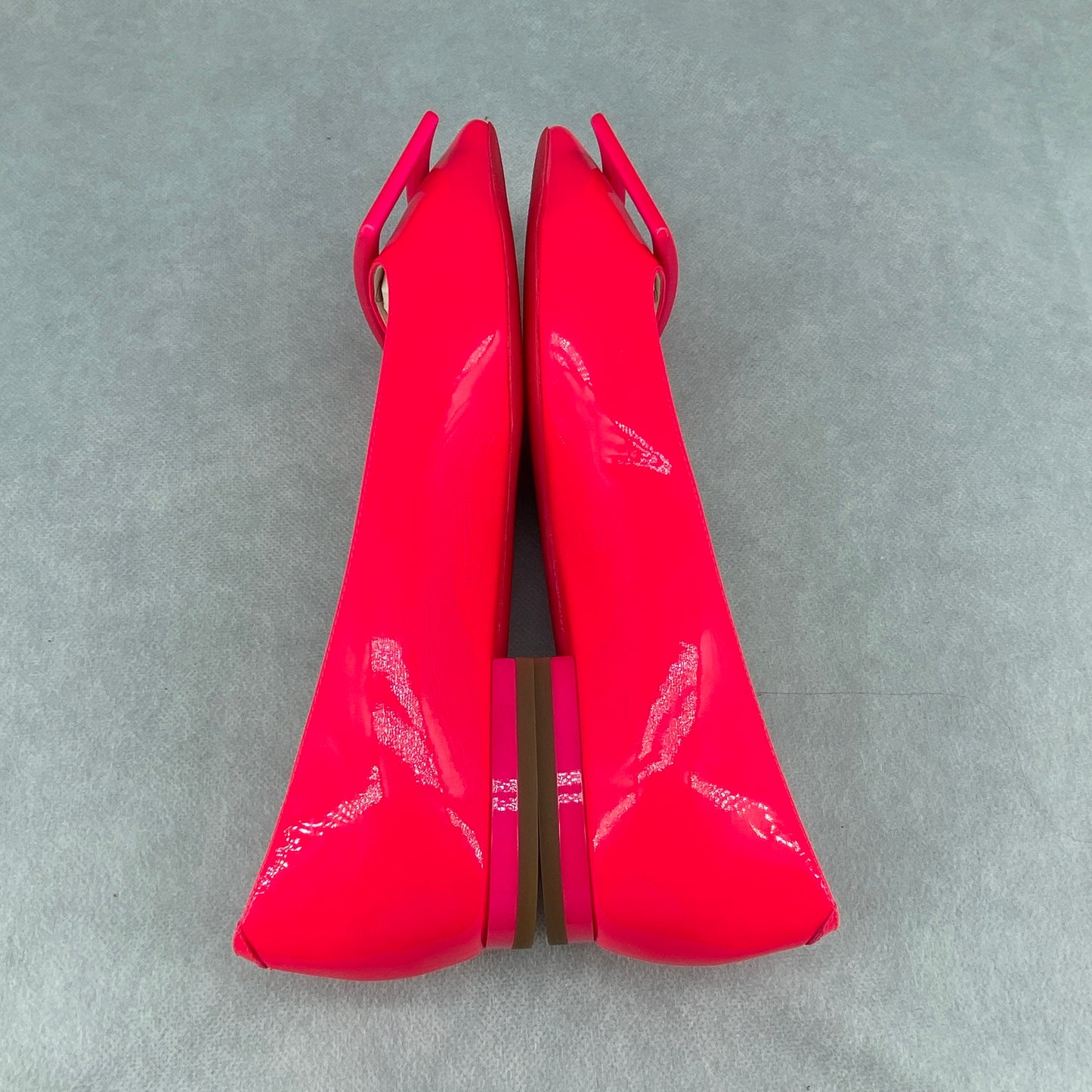 Roger Vivier Women Hot Pink Patent Square Buckle Flat Pumps Size 35.5