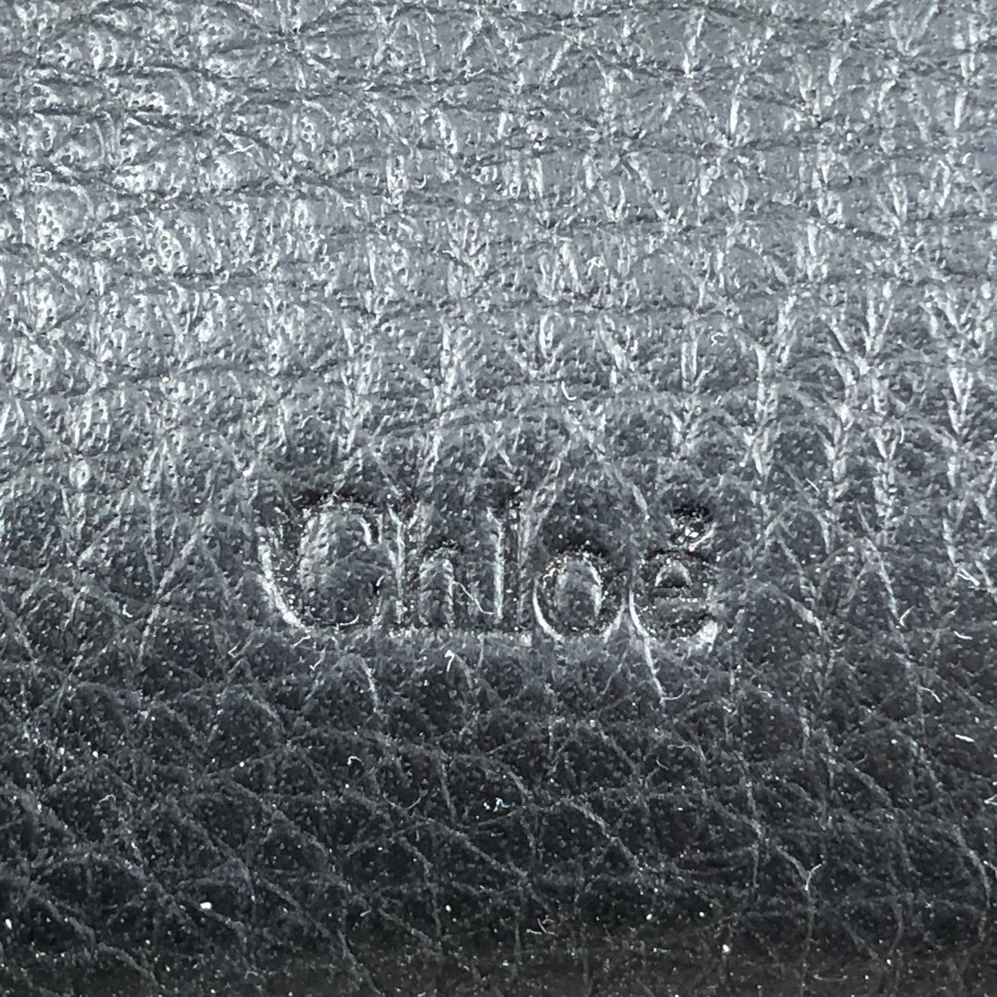 Chloe Faye Grain Leather Flap Long Wallet Black