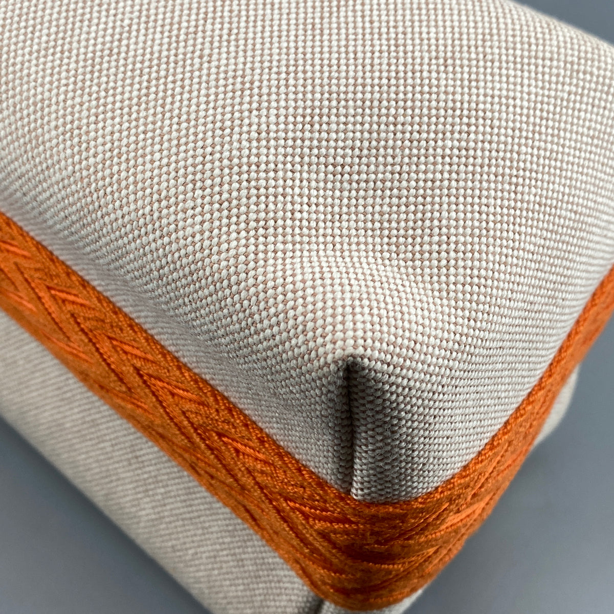 Herms Cream & Orange Canvas Bride-a-Brac Vanity Bag