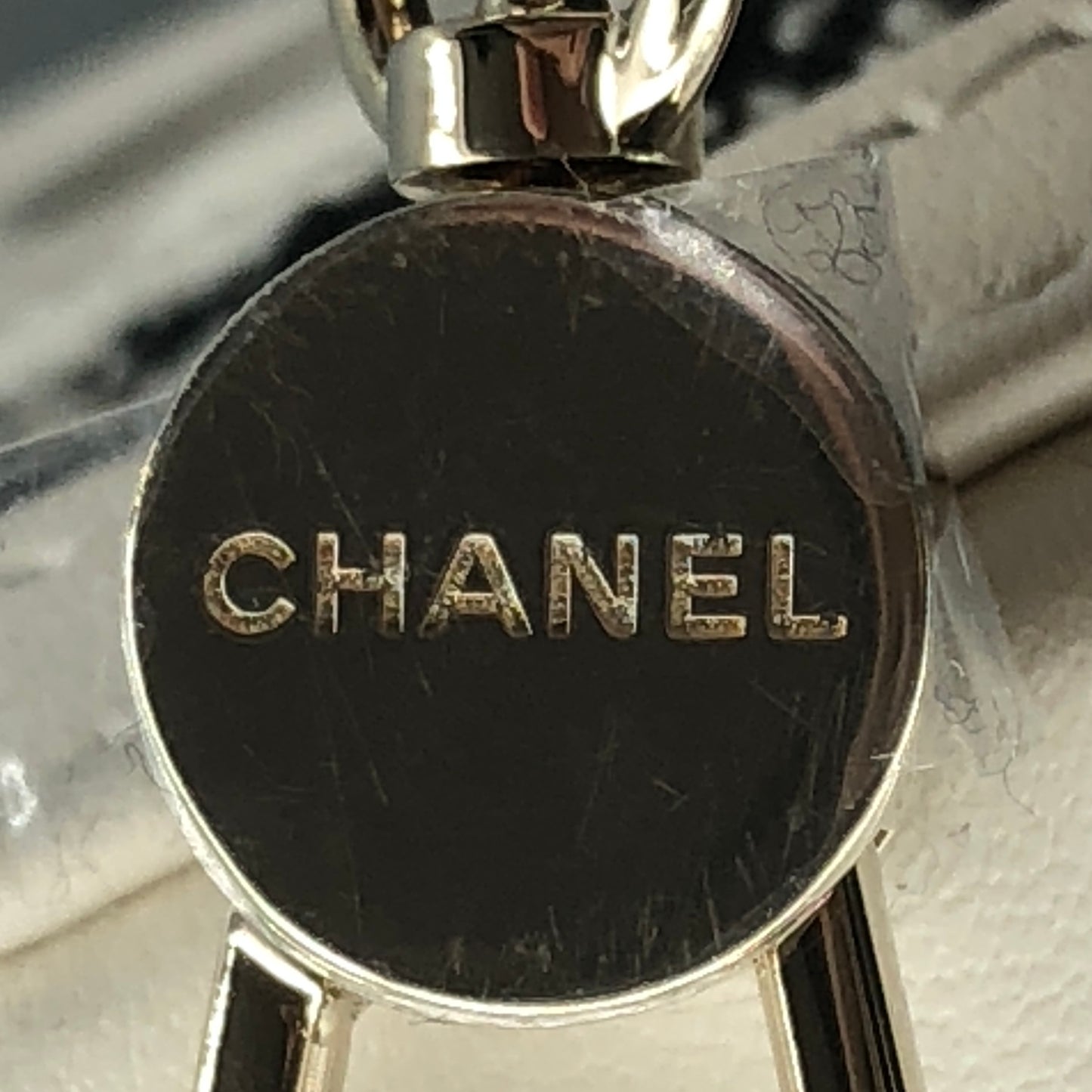 Chanel Tweed Round Mini Chain Coin Case Bag Charm