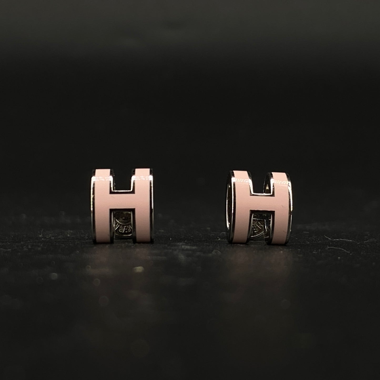 Hermes Blush Pink Pop H Stud Earrings