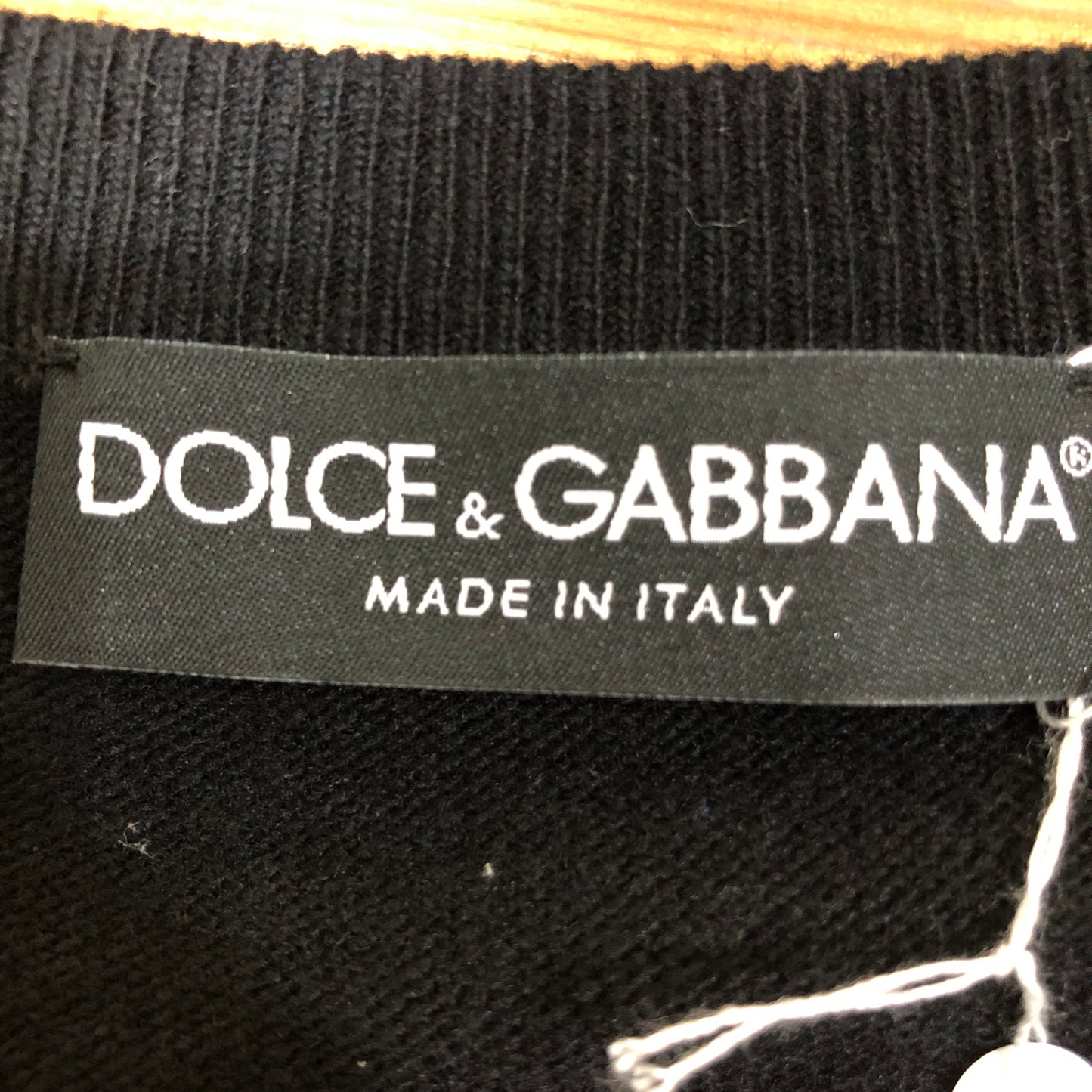 Dolce & Gabbana Black Fine Knit Crew Neck Sweater Size 44
