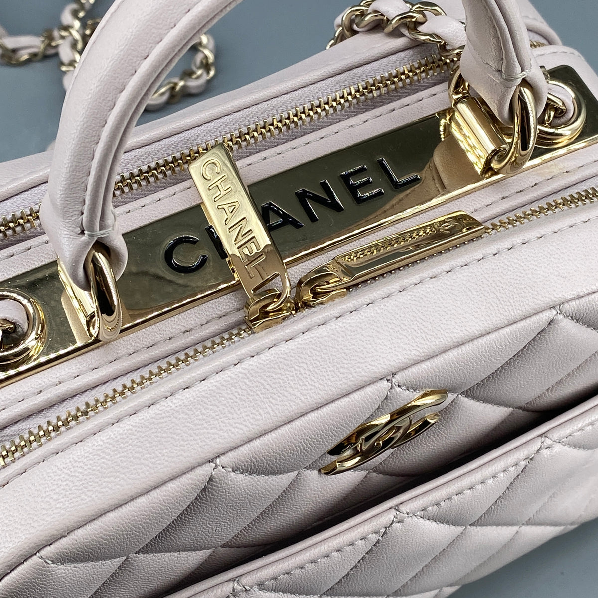 Chanel Lambskin Quilted Trendy CC Bowling Mini Bag blush pink
