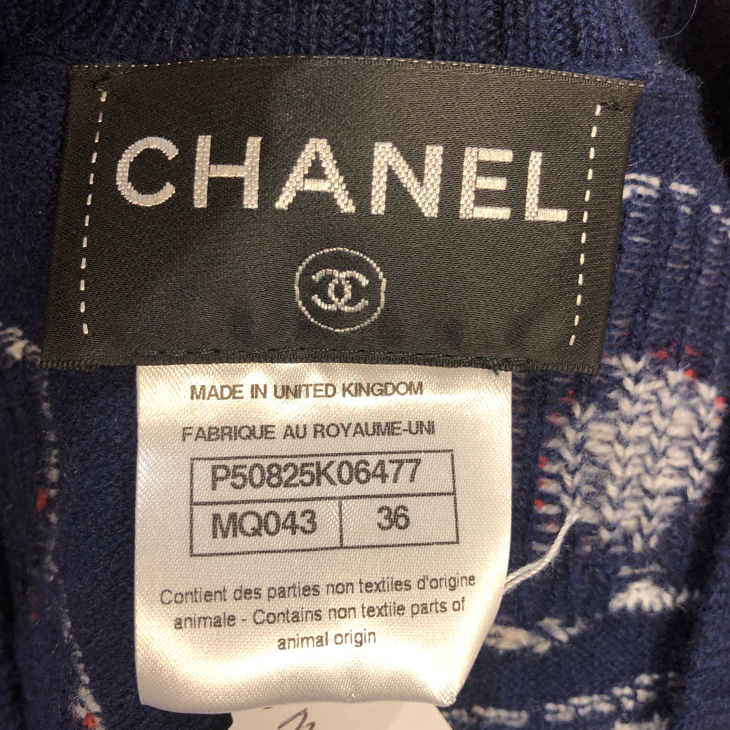Chanel Navy Blue Floral Print Shirt Dress Size 36
