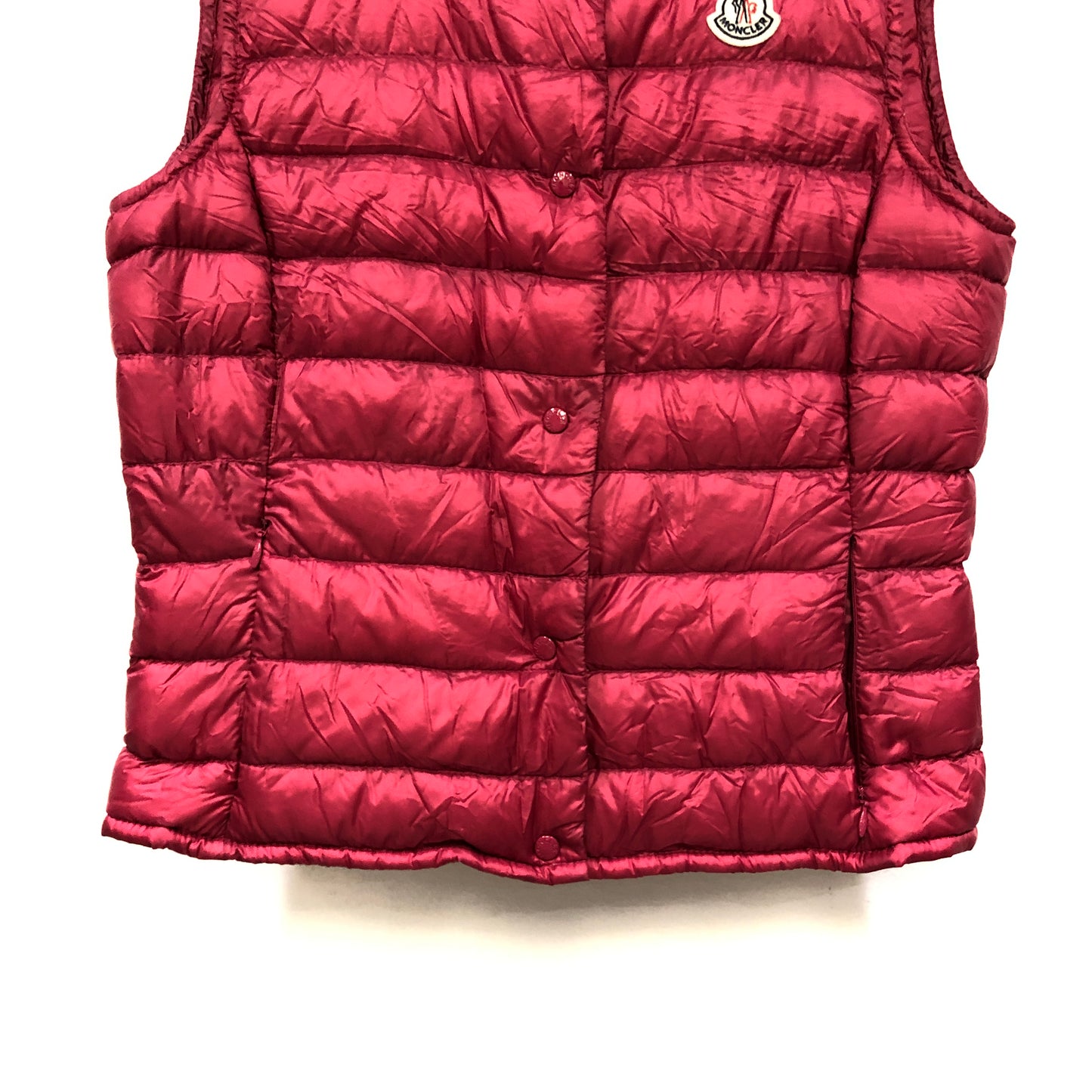 Moncler Fuchsia Stand Collar Quilted Down Gilet Size 2