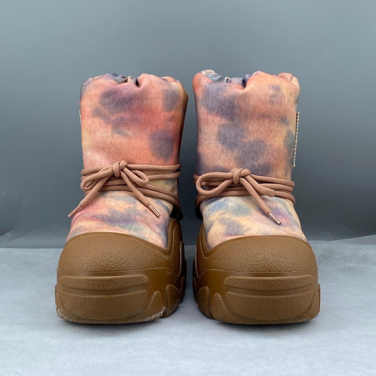 Acne Studios Tie-dye Multicolor Fabric Chunky Sole Ankle Boots Size 39