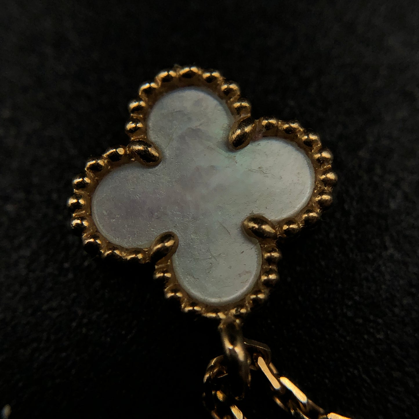 Van Cleef & Arpels 750 Gold Alhambra Mother-of-Pearl Pendant Necklace