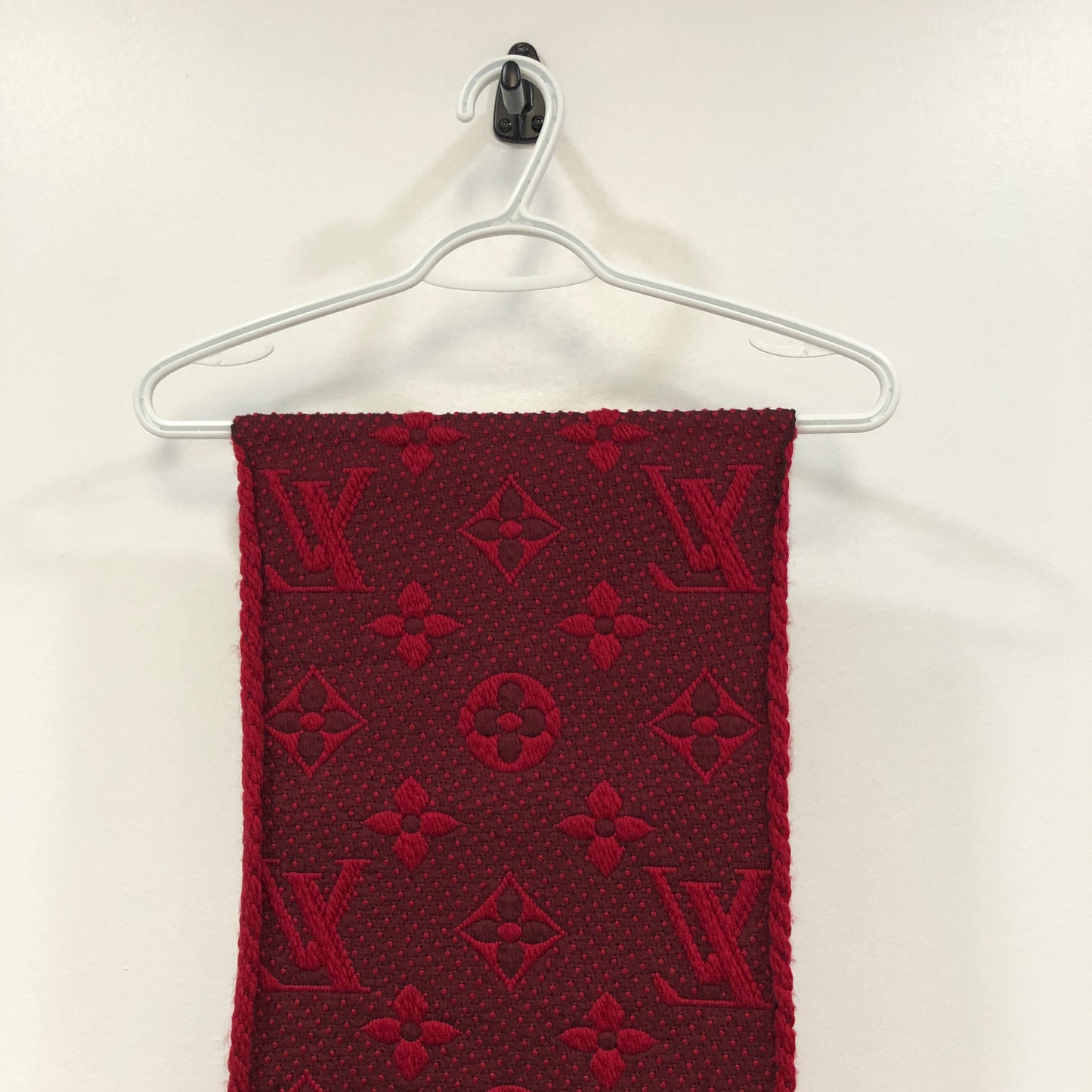 Louis Vuitton Red Monogram Wool Scarf 152*30 cm