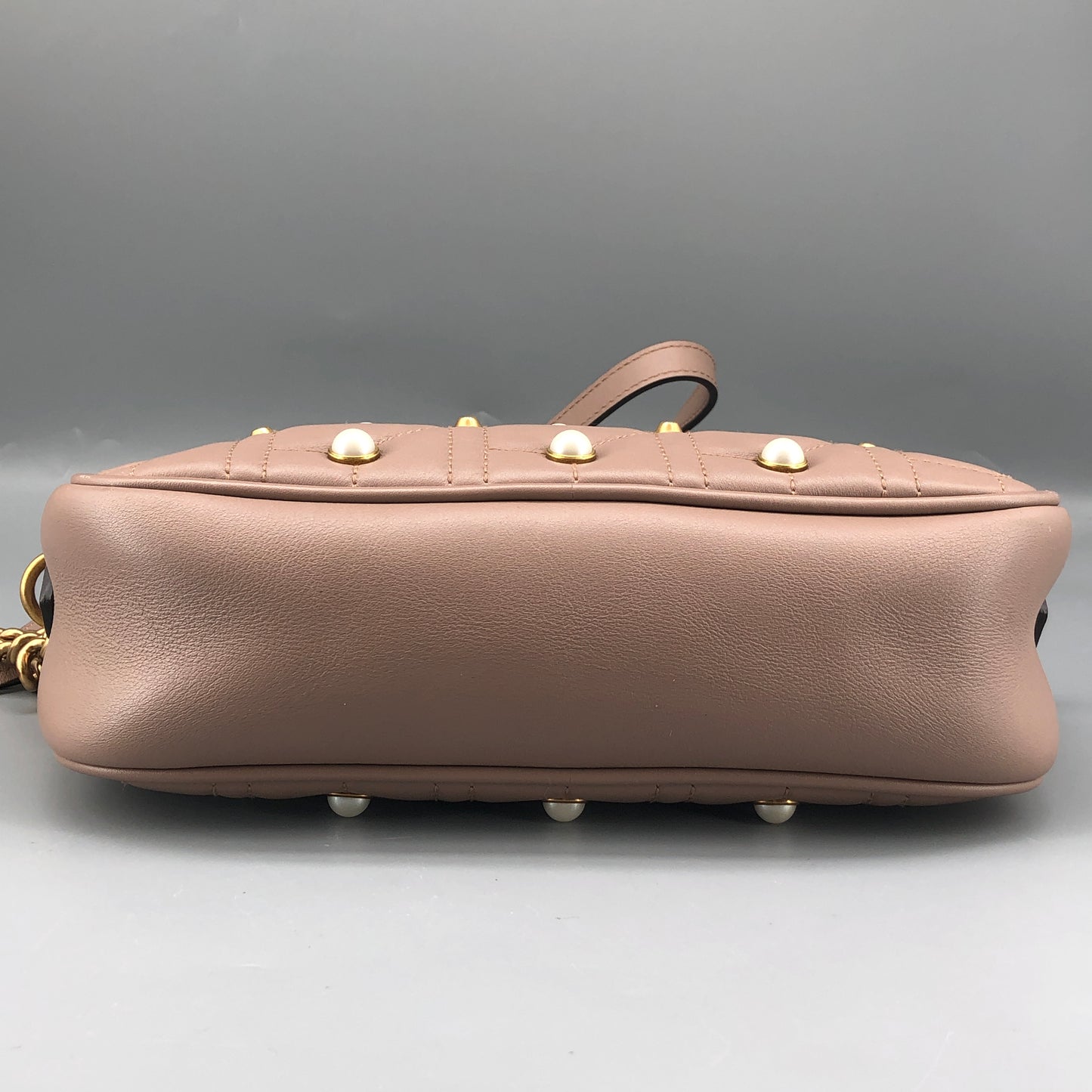 Gucci Dirty Pink Quilted Pearl GG Camera Crossbody Bag