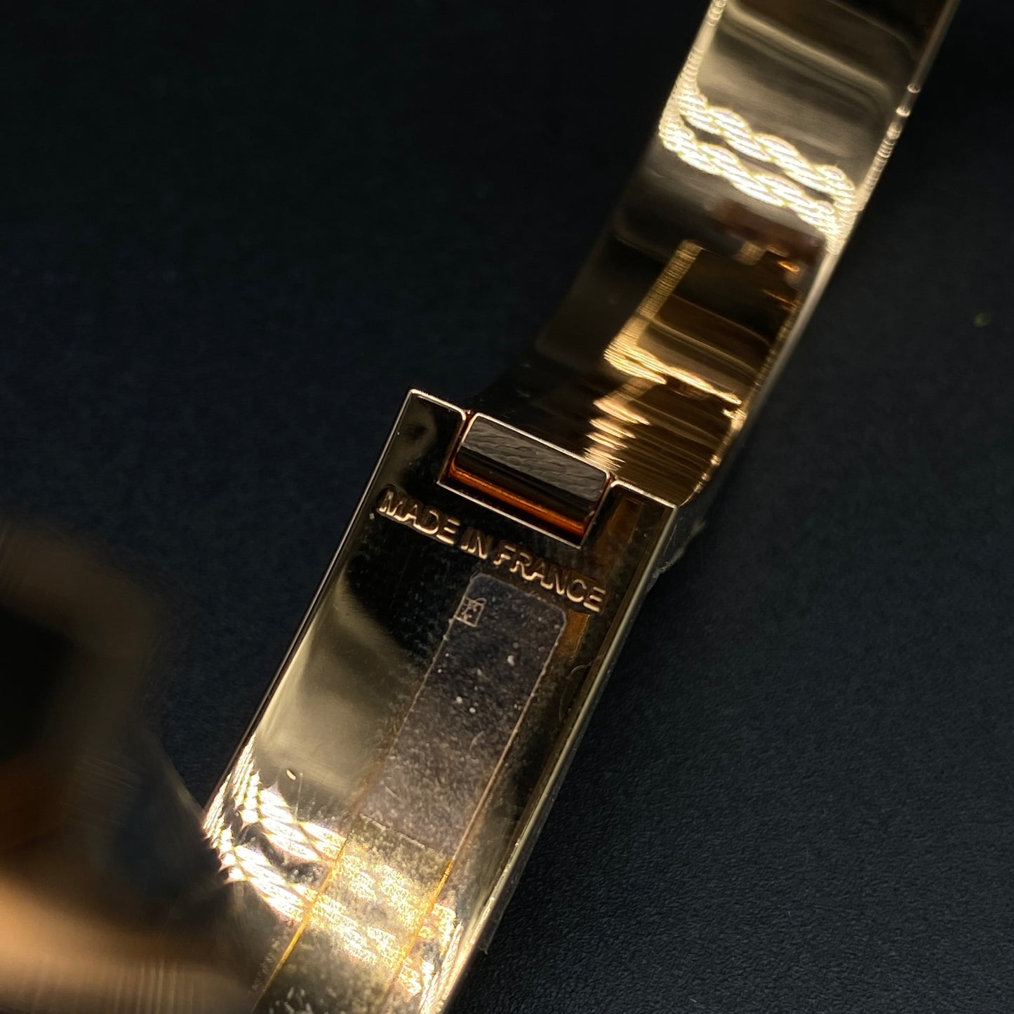 Hermes Blush Pink Enamel Gold H Buckle Bangle Bracelet