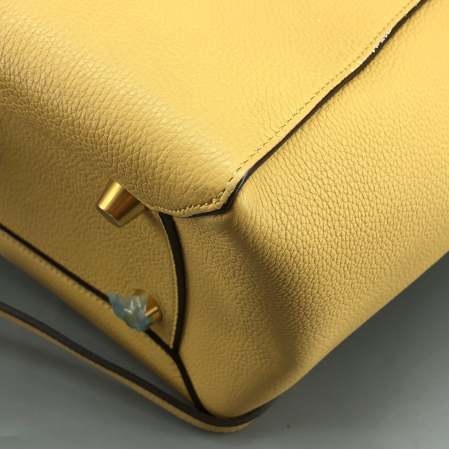 Celine Yellow Grained Calfskin Leather Medium Belt Bag