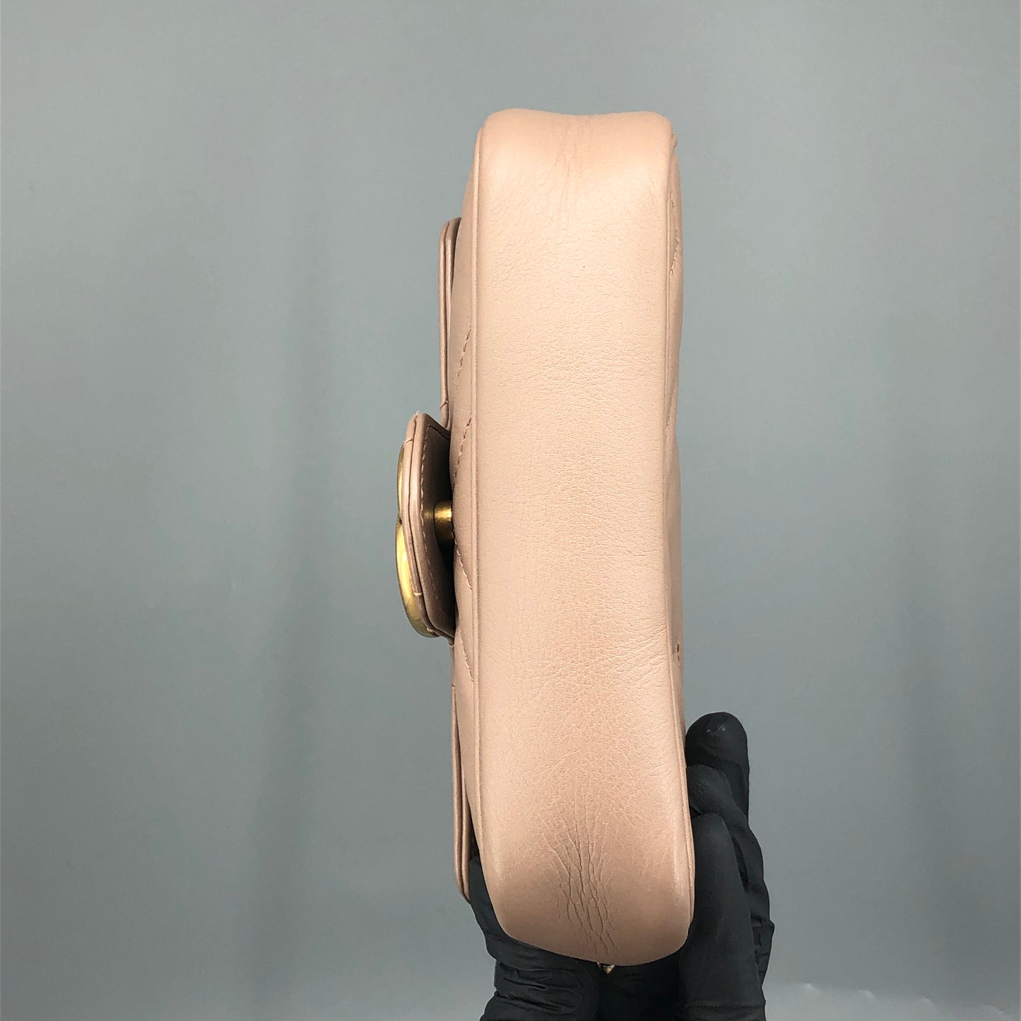 Gucci GG Marmont Mini Quilted Chain Shoulder Bag Dusty Pink
